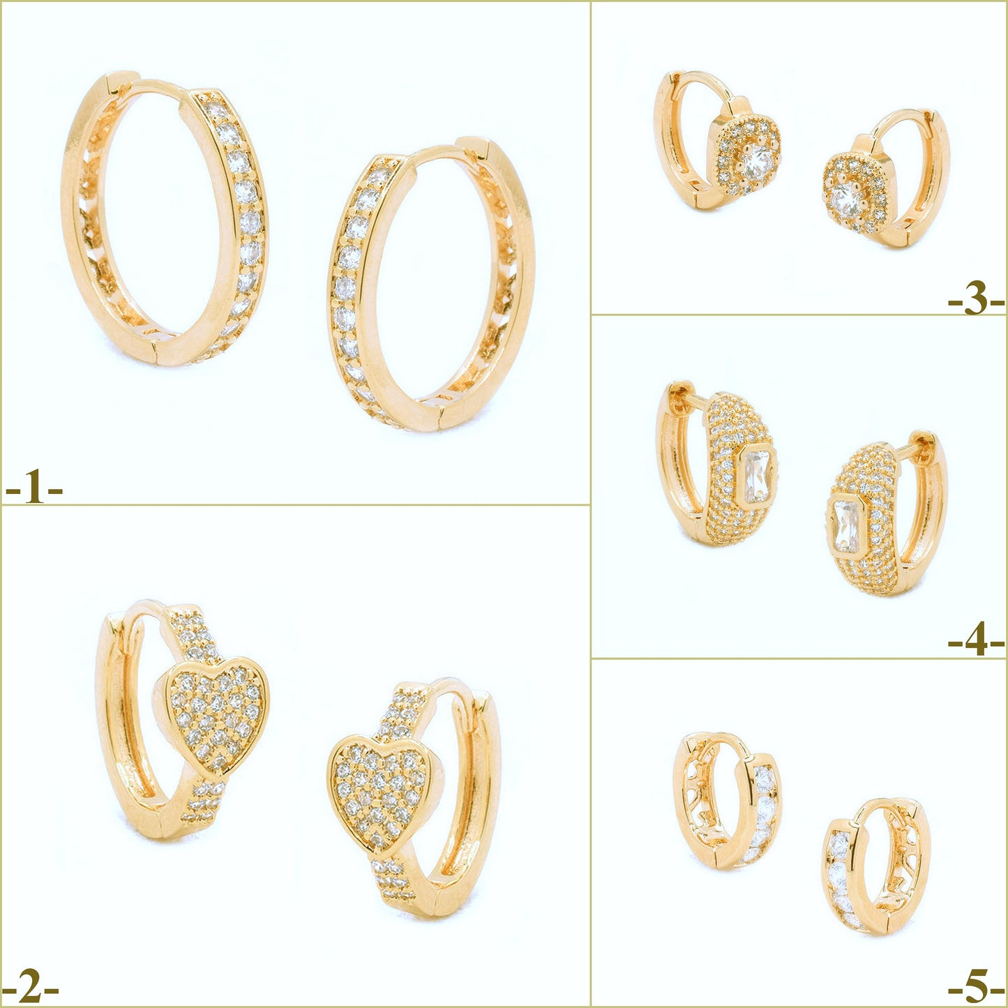 Elegant Golden Hoop Earrings with Pave Set Zirconia Luxurious with Cubic Zirconia Embellishments jewelry making supplies -...