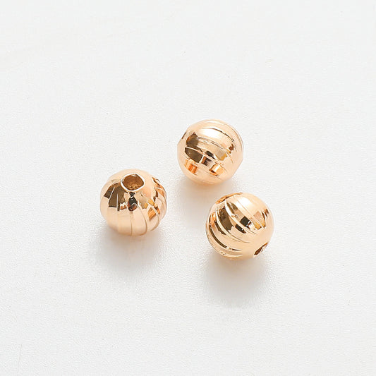Diamond Curved Cut Beads - Gold Filled Alternative Jewelry Components - Polished 18k Finish, Multi-Size Set, Craft Supplies