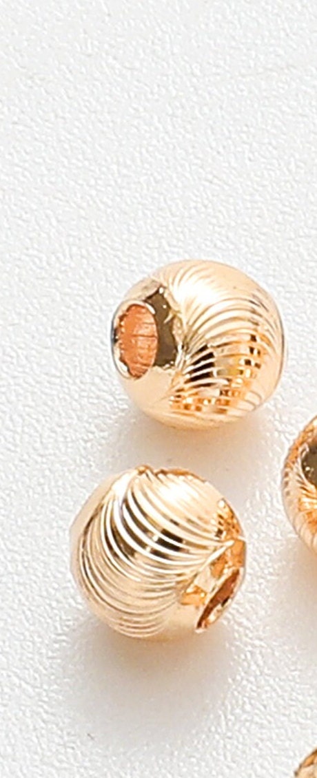 Dainty Gold Filled Alternative Diamond Cut Bead: Faceted 4mm Jewelry Component, Tarnish-Resistant Finish (18k Gold Look, Hole Size 1mm)