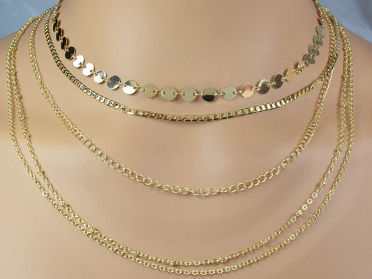 14K Gold Filled Look,Saturn Cuban Cable Link Diamond Cut Charm Chain and Extension findings necklace for Jewelry supplies...