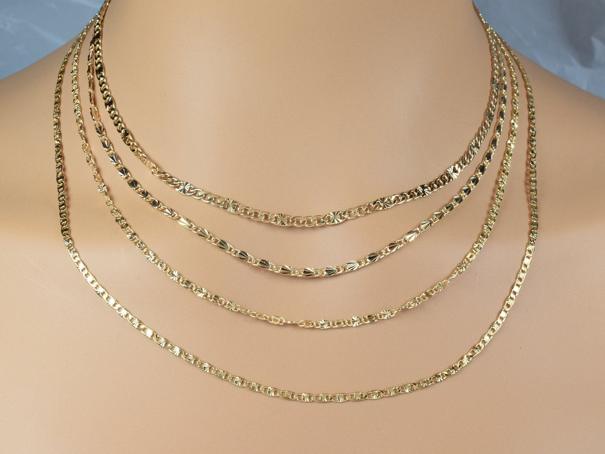 Gold filled Look,Anchor Beaded Link Chain Customizable Jewelry by Foot 3FT/1PK jewelry making supplies