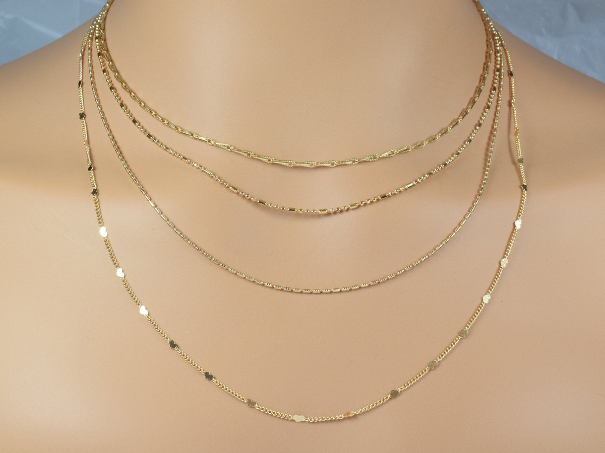 Gold filled EP Saturn Beaded Barleycorn Link Chain Customizable Jewelry by Foot 3FT/1 PK jewelry making supplies