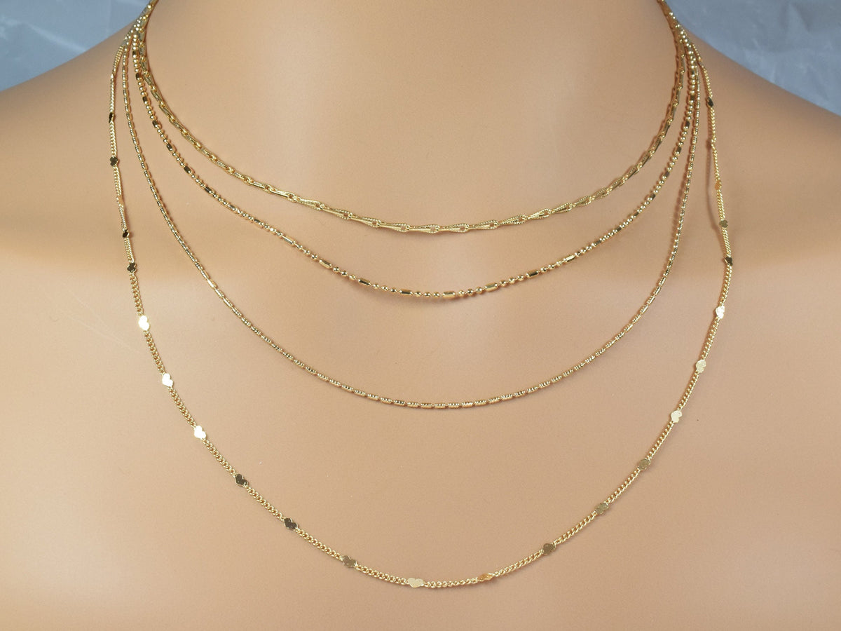 Gold filled Look, EP Saturn Beaded Barleycorn Link Chain Customizable Jewelry jewelry making supplies