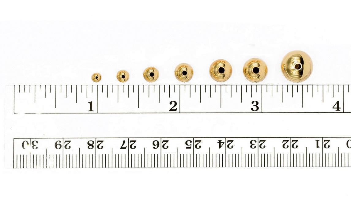 Gold Filled Look, EP Beads for Jewelry Making   Smooth Round Findings in Sizes 2mm to 20mm jewelry making supplies - detai...