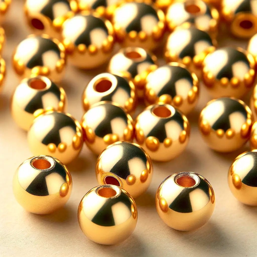 Gold Filled alternative 18K Findings, EP Beads for Jewelry Making   Smooth Round Findings in Sizes 2mm to 20mm jewelry mak...