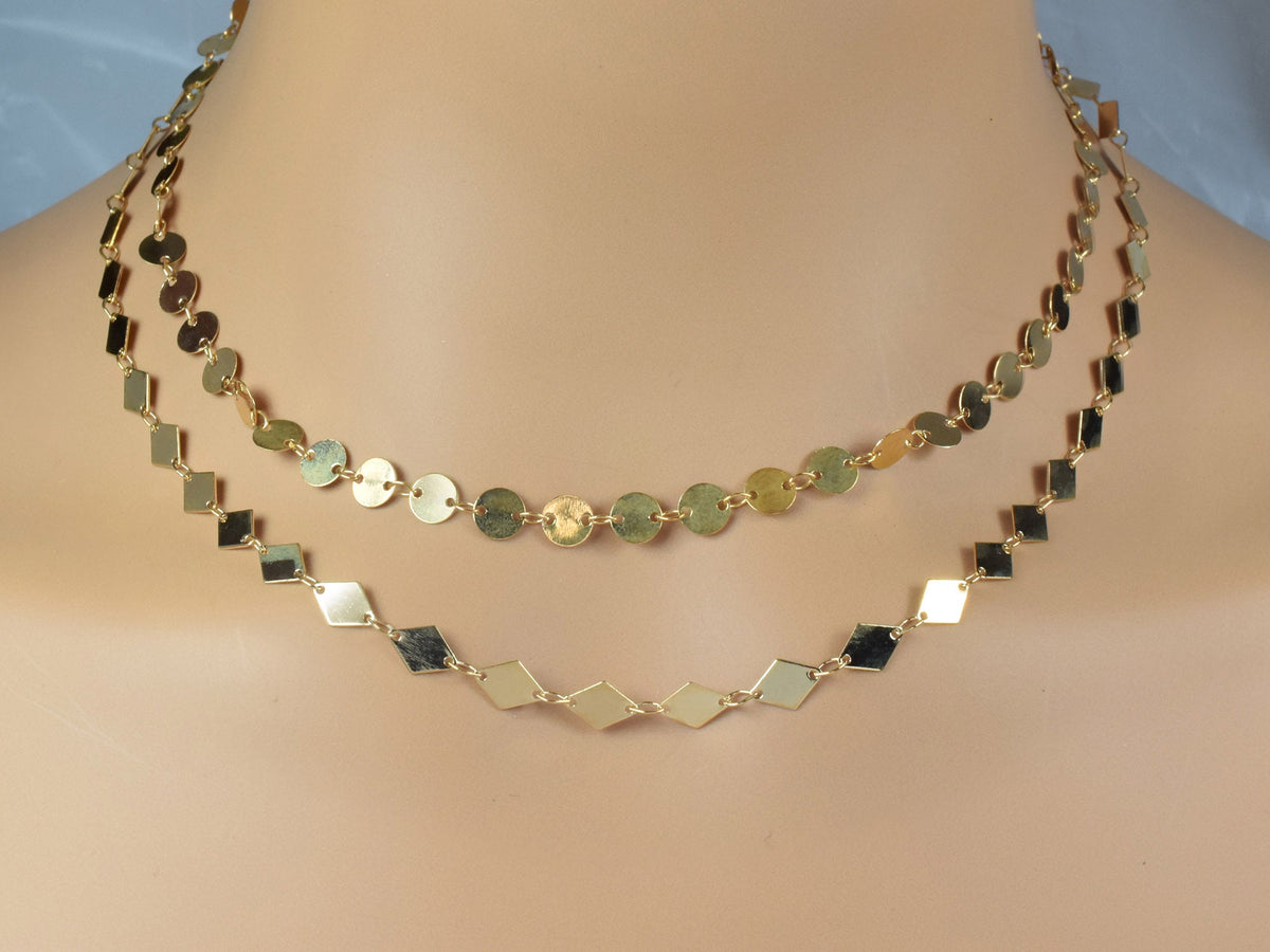 Gold Filled Alternative Diamond Round Chain, Jewelry Making Supply, Modern Flair Design (9x6mm & 6mm, Tarnish-Resistant Finish)