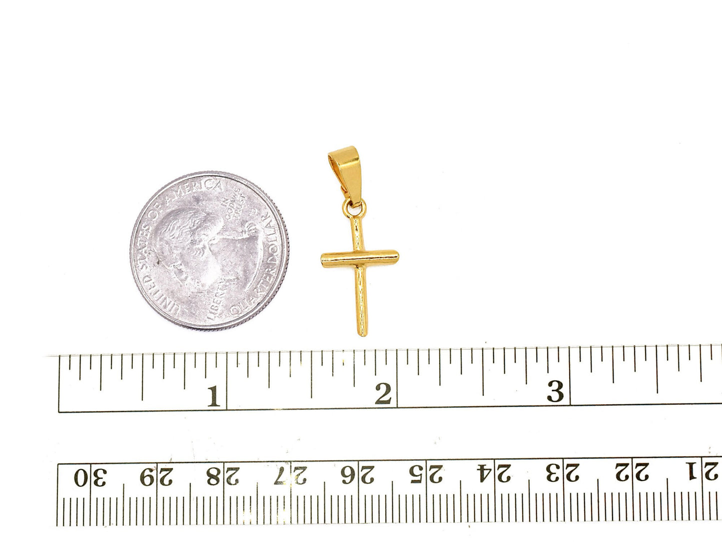 Gold Filled Look Ep Cross Pendant: Cute Dainty 18k Style, Durable Finish (21x11mm, Jewelry Making Essential)
