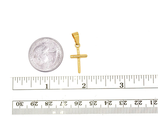 Gold Filled Look Ep Cross Pendant: Cute Dainty 18k Style, Durable Finish (21x11mm, Jewelry Making Essential)