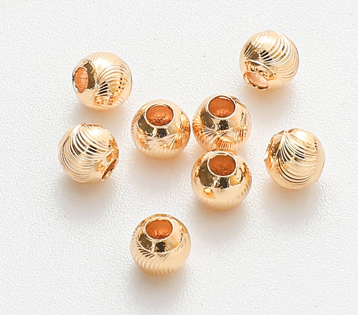 Dainty Gold Filled Alternative Diamond Cut Bead: Faceted 4mm Jewelry Component, Tarnish-Resistant Finish (18k Gold Look, Hole Size 1mm)