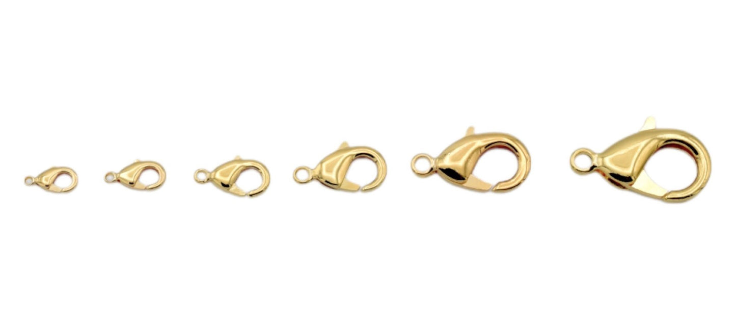 Gold filled Alternative Findings, EP 18K lobster clasp Findings sizes: 4x9mm/6x10mm/7x12mm/8x14mm/12x20mm/12x23mm jewelry...