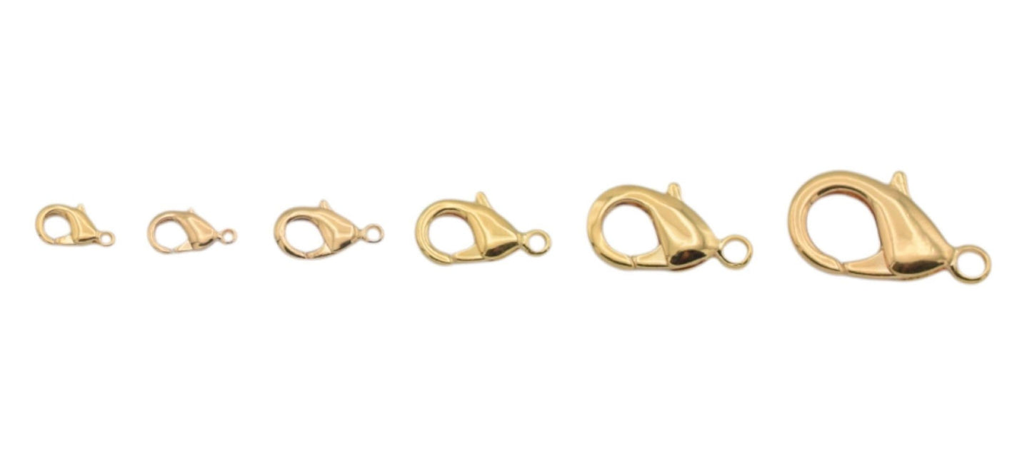 Gold filled Alternative Findings, EP 18K lobster clasp Findings sizes: 4x9mm/6x10mm/7x12mm/8x14mm/12x20mm/12x23mm jewelry...