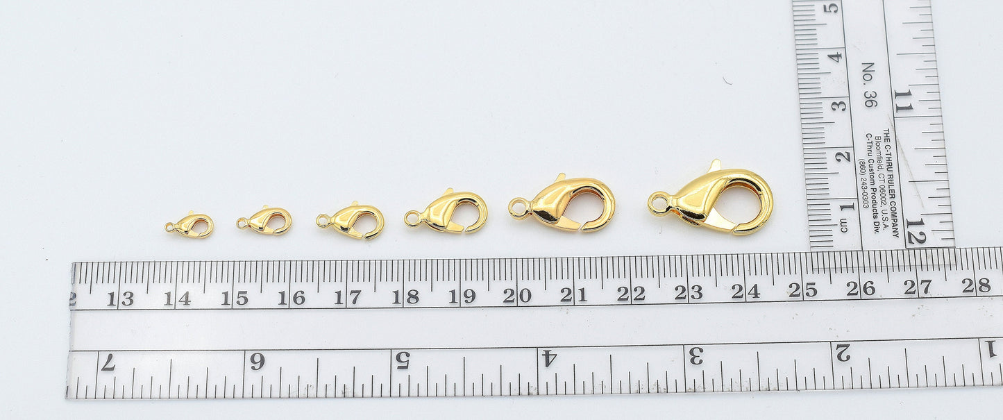 Gold filled Alternative Findings, EP 18K lobster clasp Findings sizes: 4x9mm/6x10mm/7x12mm/8x14mm/12x20mm/12x23mm jewelry...