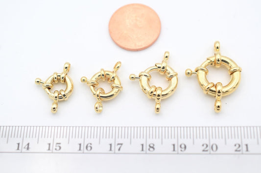 Gold Filled Look, ep 14K Wheel Spring Clasp for Jewelry making  9mm,11mm,13mm,15mm jewelry making supplies