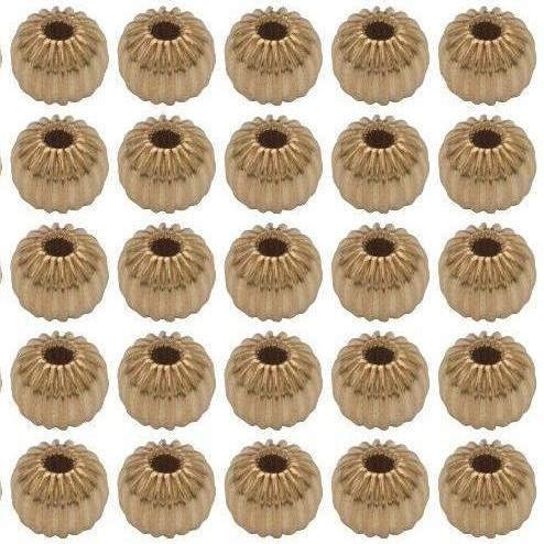18K Gold Filled Alternative Diamond Cut Beads: Textured Roundel Spacers Jewelry Making Essentials