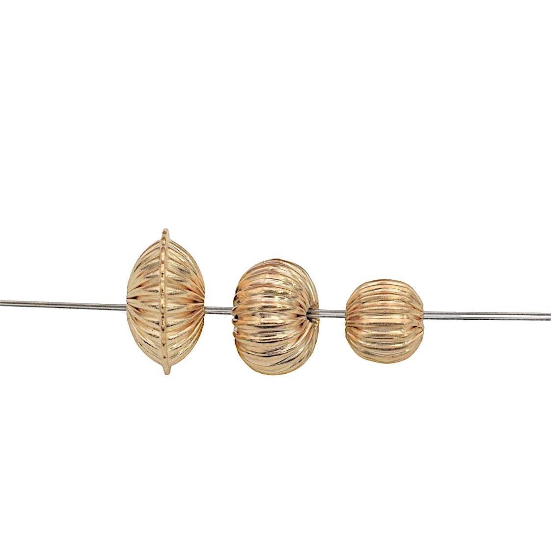 18K Gold Filled Alternative Diamond Cut Beads: Textured Roundel Spacers Jewelry Making Essentials