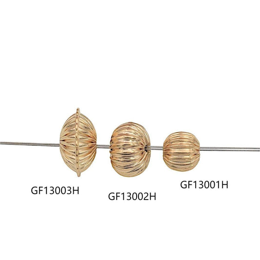 18K Gold Filled Alternative Diamond Cut Beads: Textured Roundel Spacers Jewelry Making Essentials
