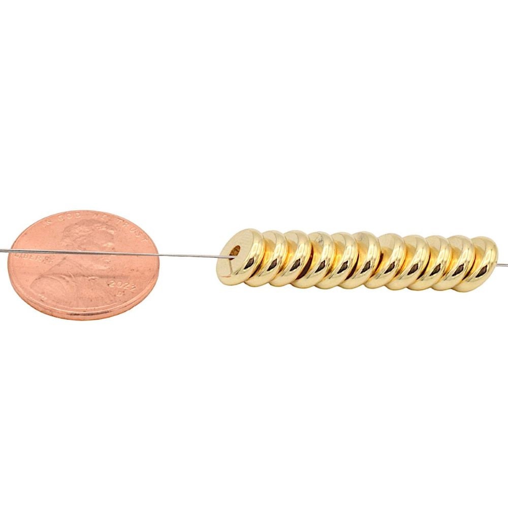 Gold Filled Look, 14k plain roundel spacer beads 4mm/6mm/8mm GF5013DH/ GF5231DH/ GF5241DH 12pc/pack jewelry making supplie...