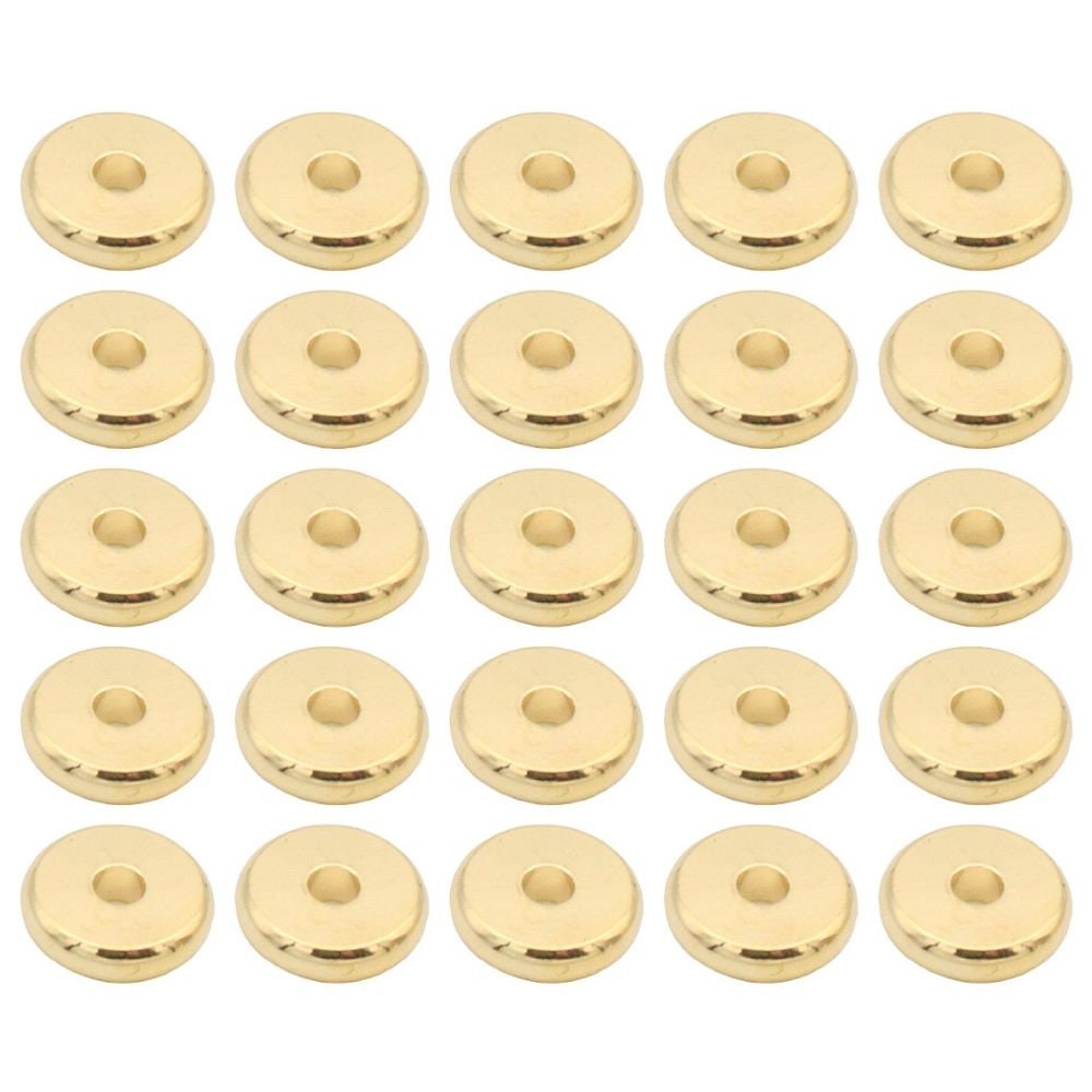 Plain Gold Filled Roundel Beads: Smooth Polished Finish - 14k Gold Tone, Spacer Beads for Anklets and Necklaces