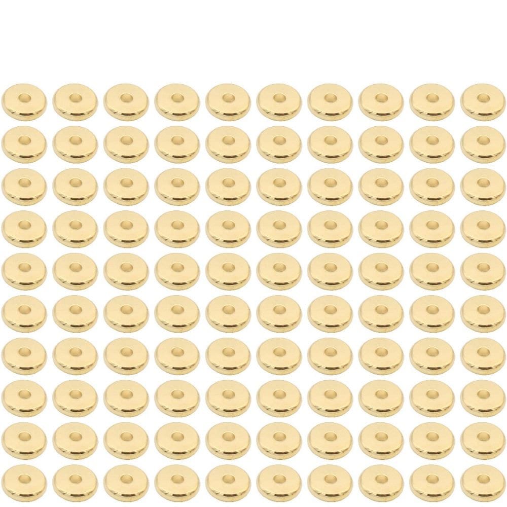 Plain Gold Filled Alternative Roundel Beads - Jewelry Making Parts - Polished Gold Finish, Durable Material, 4mm to 8mm Sizes