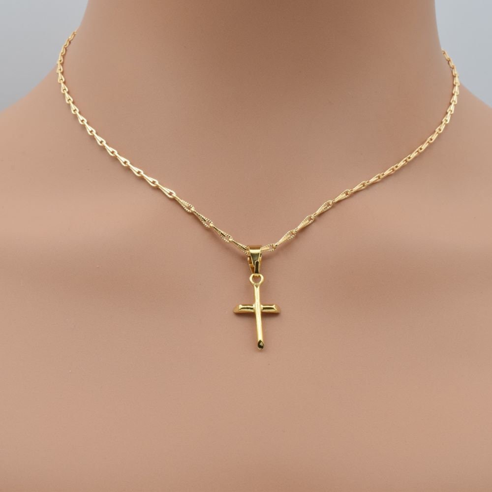 Gold Filled Look, dainty cross pendant for jewelry making  GFP007 jewelry making supplies