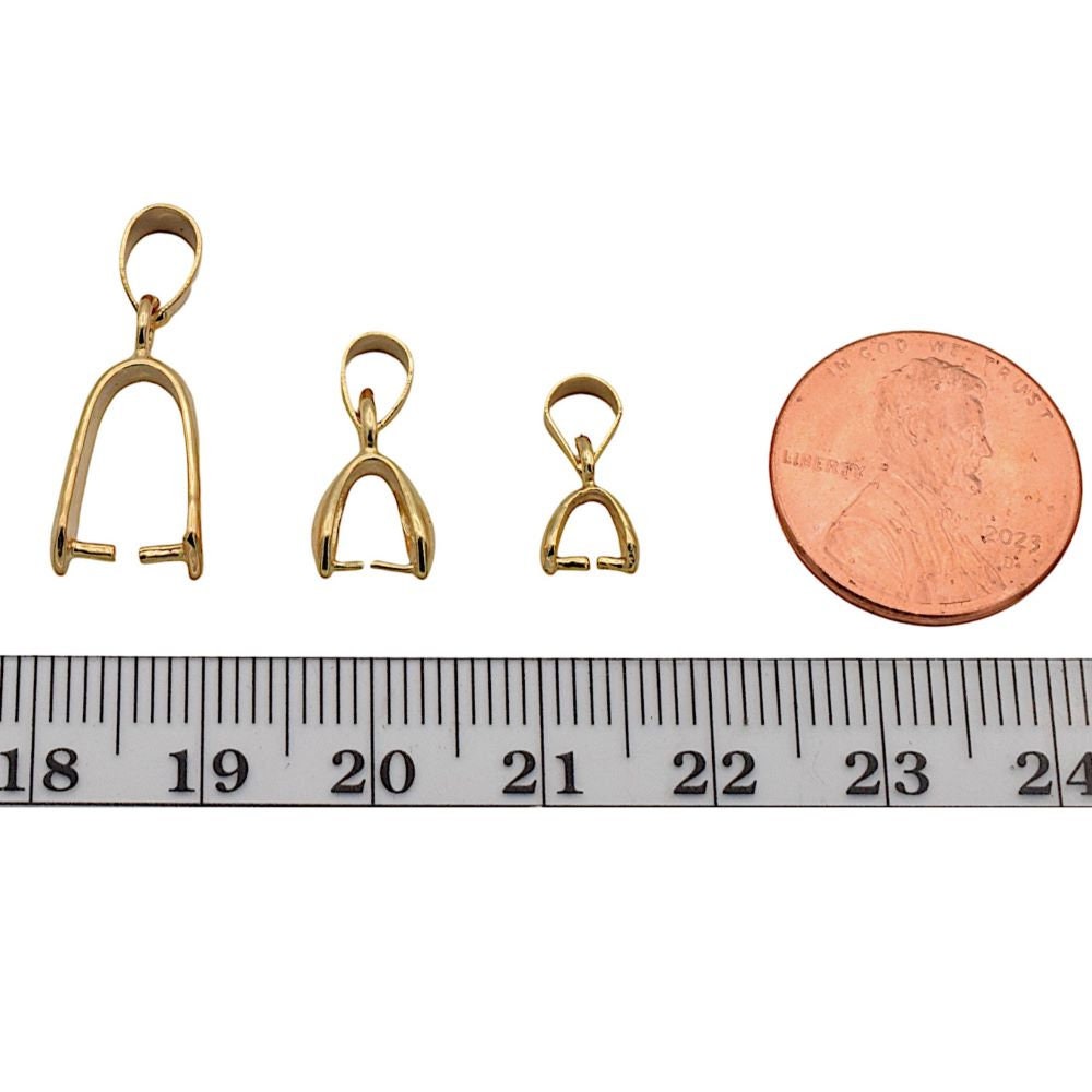 Gold Filled Look, Pendant/ charm bails for jewelry making 3PCS/PK  GF1002/GF11003/GF11006 jewelry making supplies - detail...