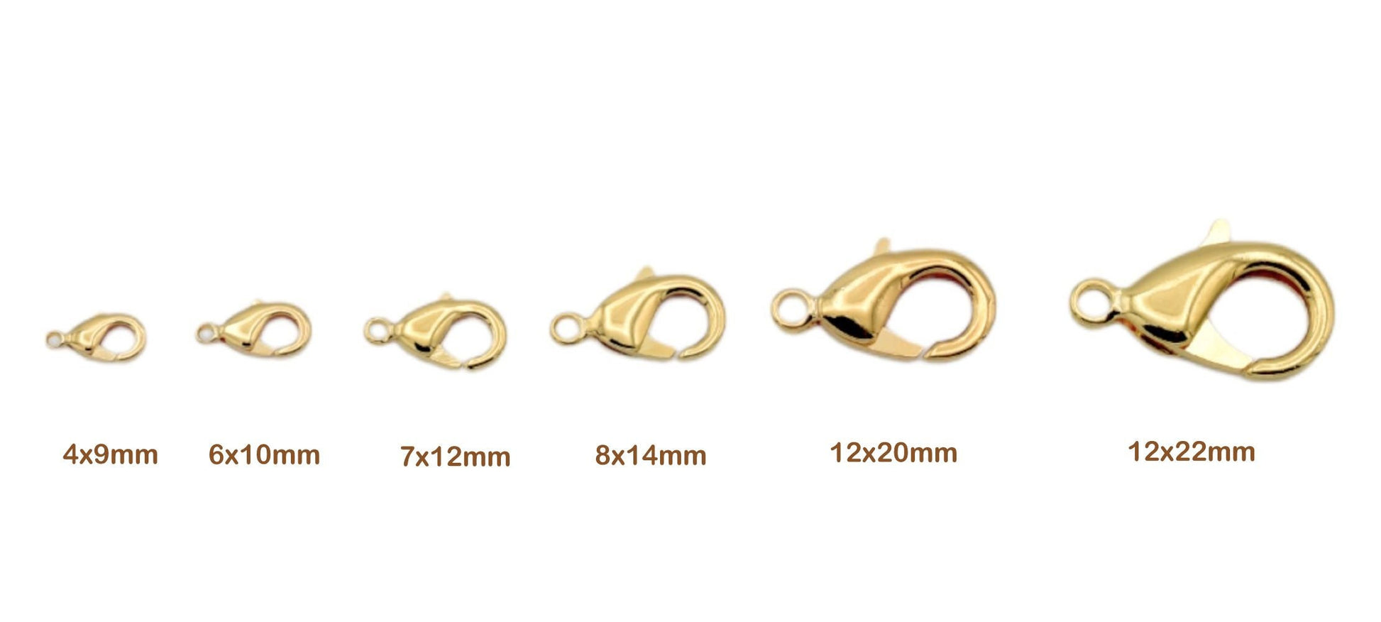 Gold filled Alternative Findings, EP 18K lobster clasp Findings sizes: 4x9mm/6x10mm/7x12mm/8x14mm/12x20mm/12x23mm jewelry...