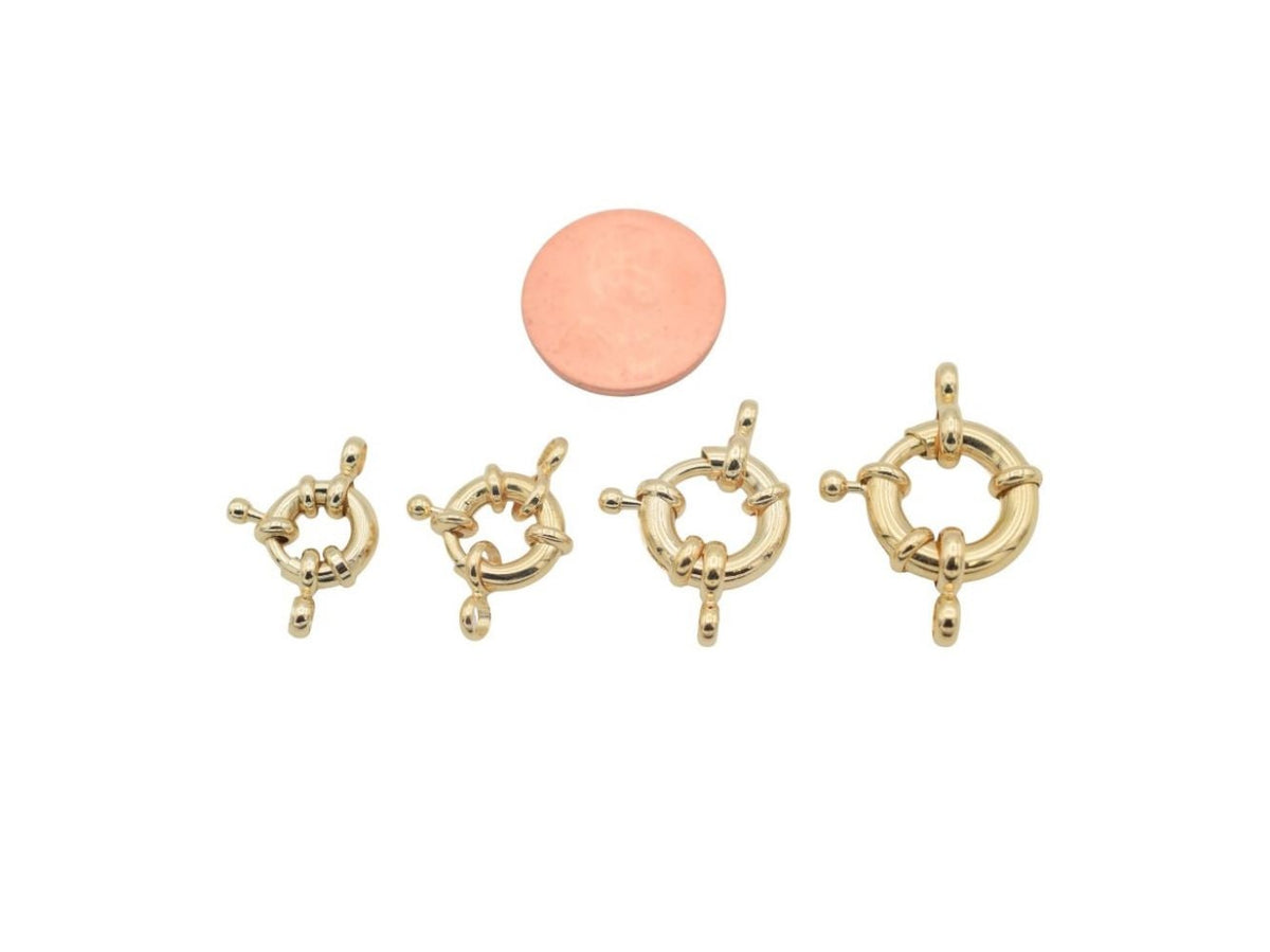 Gold Filled Look, ep 14K Wheel Spring Clasp for Jewelry making  9mm,11mm,13mm,15mm jewelry making supplies - detail image 3