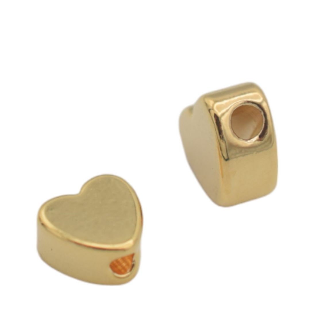 18k Gold Filled Look, heart spacer bead for jewelry making  horizontal & vertical hole/5mm/6mm  GF06/GF06A/GF06B jewelry m...