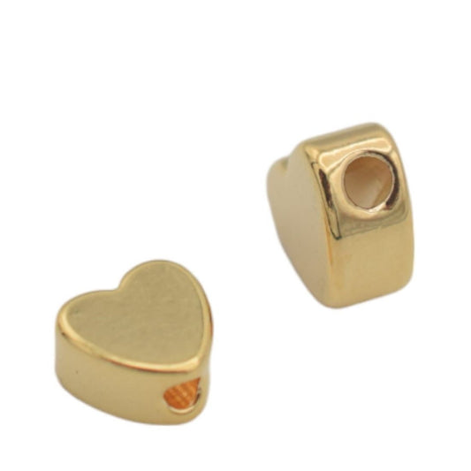 18k Gold Filled Look, heart spacer bead for jewelry making  horizontal & vertical hole/5mm/6mm  GF06/GF06A/GF06B jewelry m...