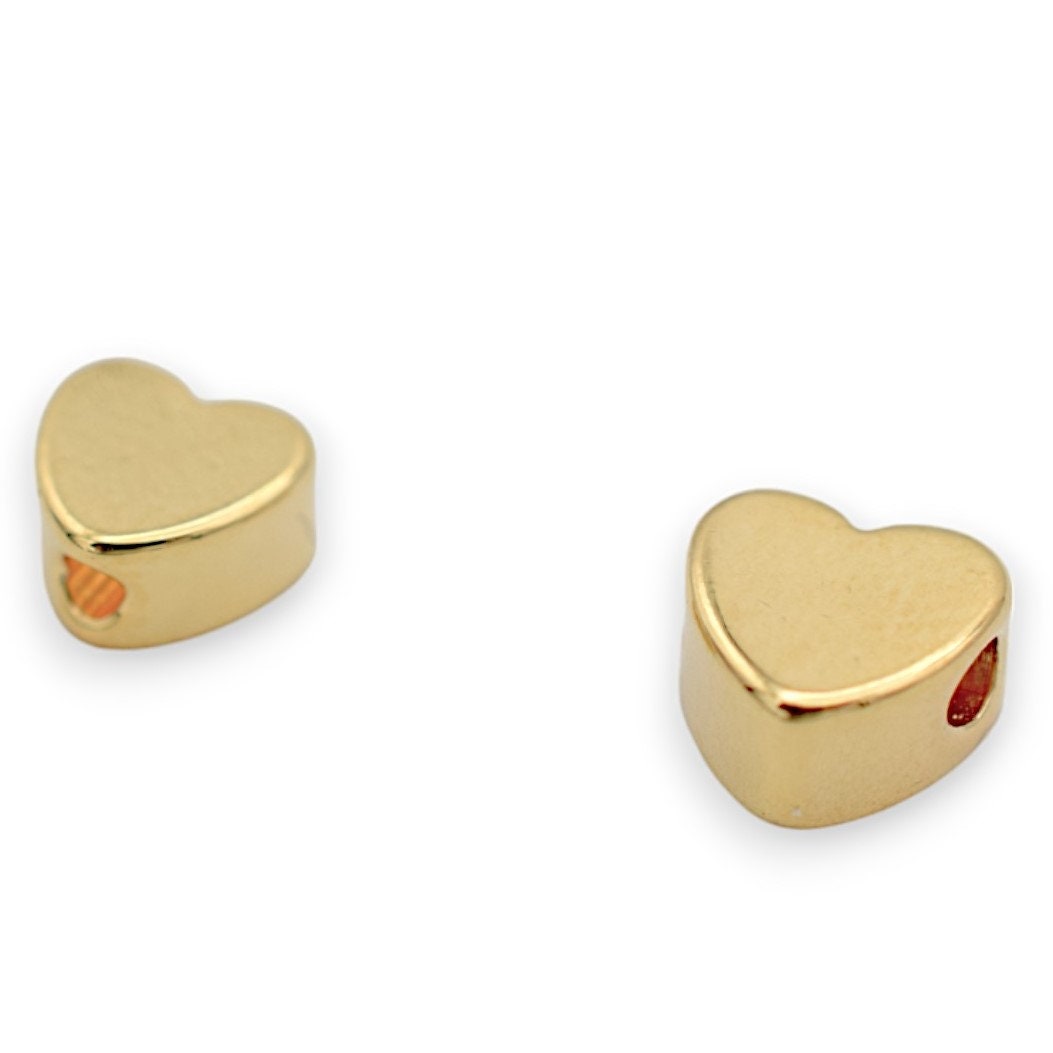 18k Gold Filled Look, heart spacer bead for jewelry making  horizontal & vertical hole/5mm/6mm  GF06/GF06A/GF06B jewelry m...