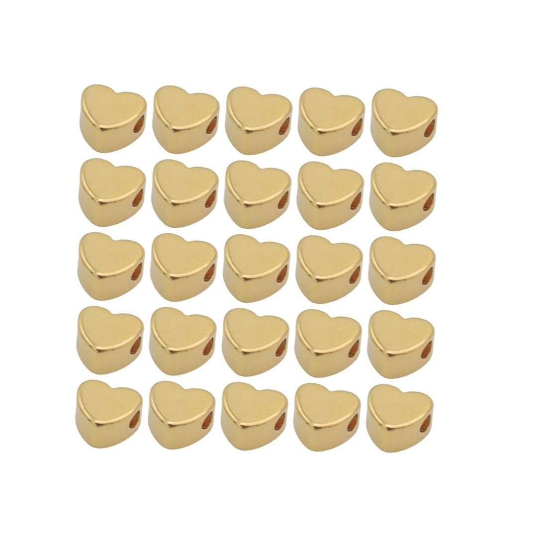 18k Gold Filled Look, heart spacer bead for jewelry making  horizontal & vertical hole/5mm/6mm  GF06/GF06A/GF06B jewelry m...