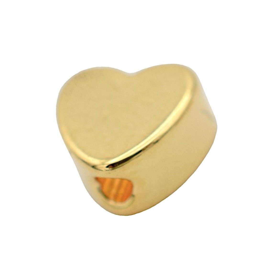 18k Gold Filled Look, heart spacer bead for jewelry making  horizontal & vertical hole/5mm/6mm  GF06/GF06A/GF06B jewelry m...