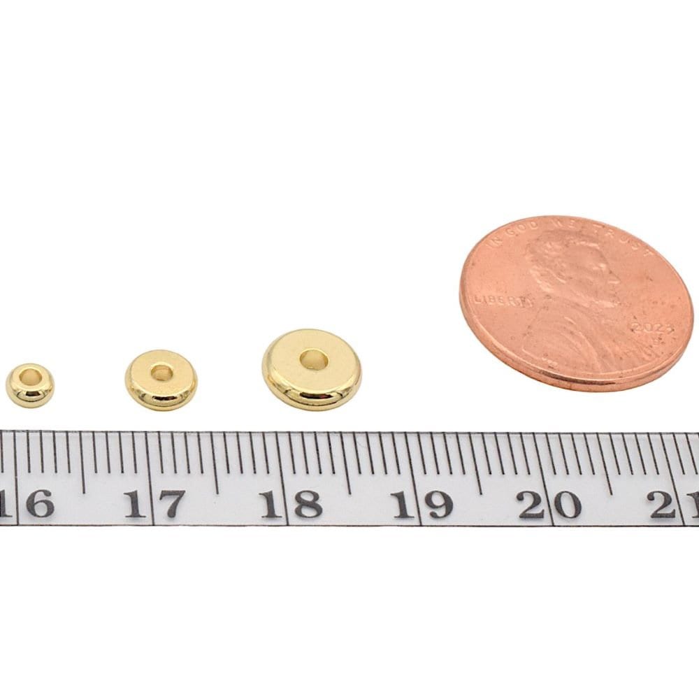 Gold Filled Look, 14k plain roundel spacer beads 4mm/6mm/8mm GF5013DH/ GF5231DH/ GF5241DH 12pc/pack jewelry making supplie...