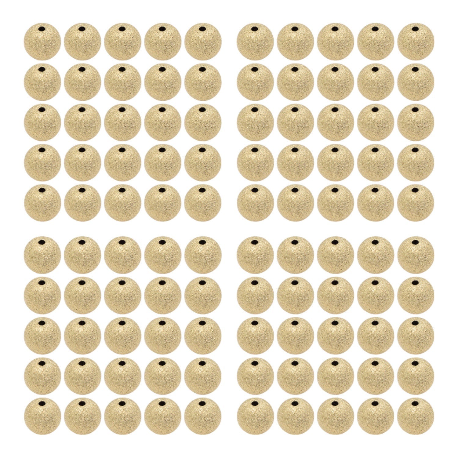 Gold Filled Alternative EP Stardust Beads - Jewelry Making Findings - Tarnish Resistant, Durable Gold Electroplated, Base