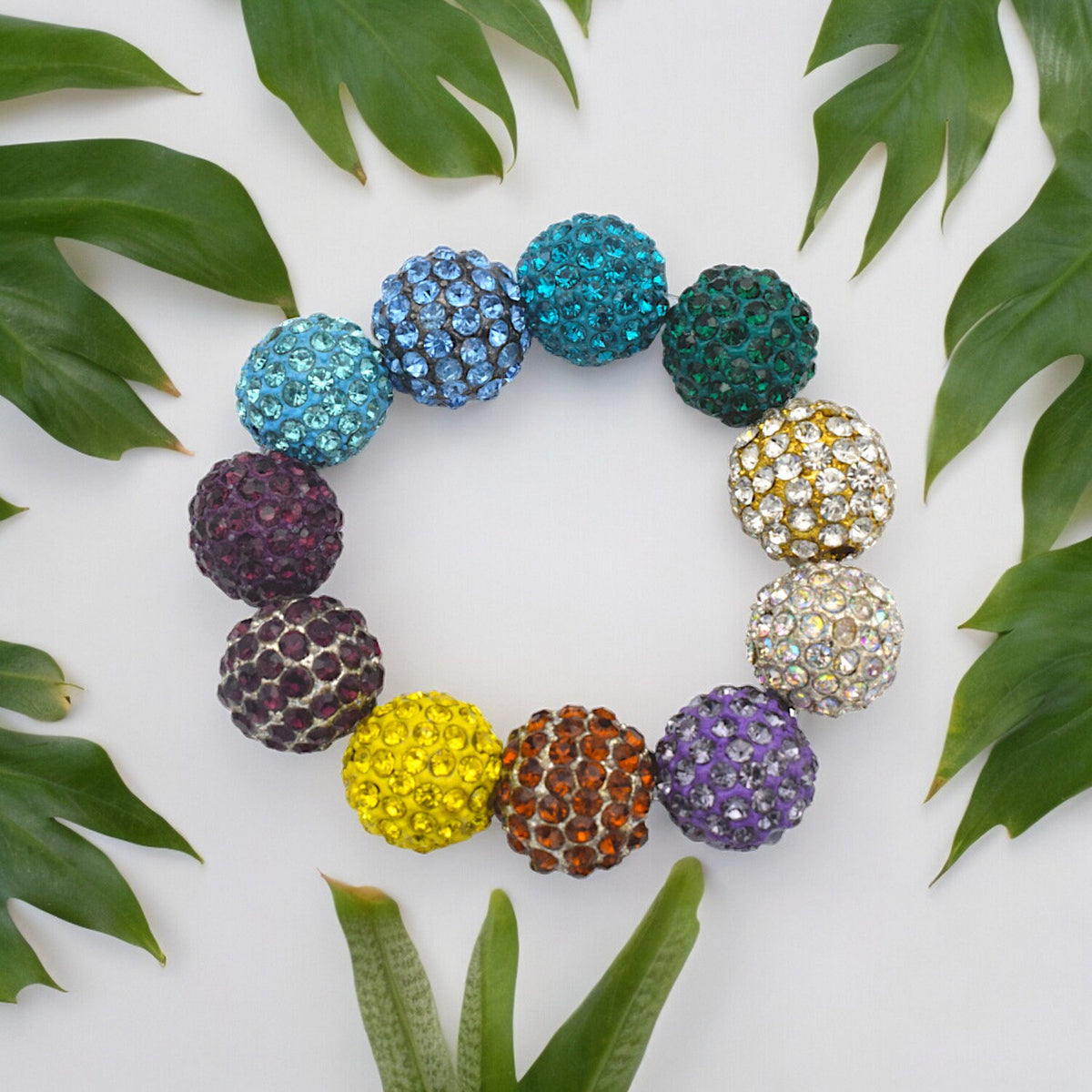 Pave Beads Metal, Clay Jewelry Making - 10mm Micro Pave Rhinestone Beads - Mixed Material Sparkle, Vibrant Colors, Jewelry Design