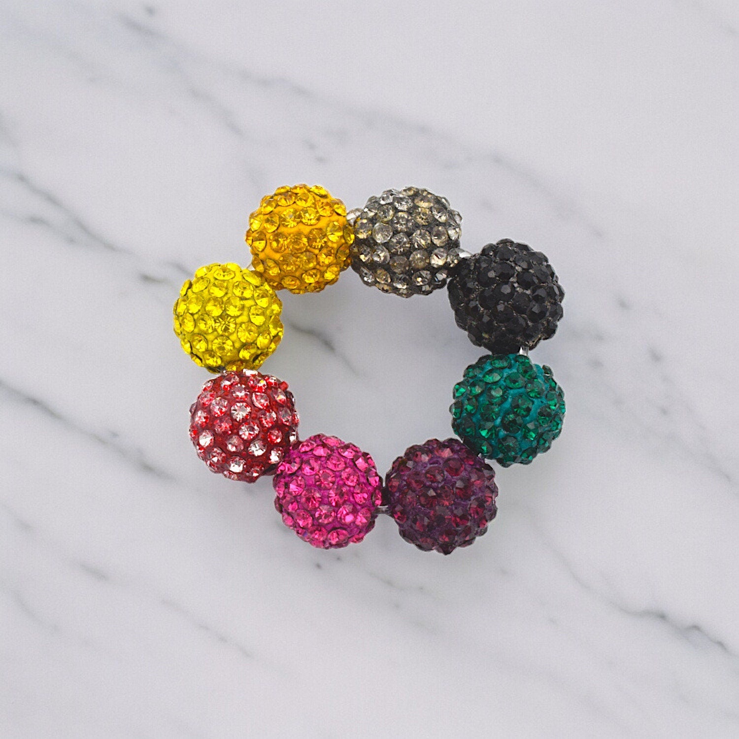 8mm Rhinestone Micro Pave Beads: Vibrant Colors for Jewelry Crafting