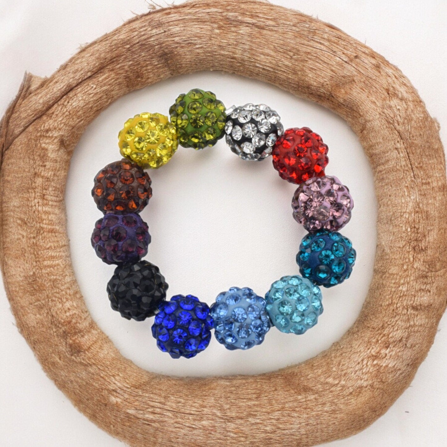8mm Rhinestone Micro Pave Beads: Vibrant Colors for Jewelry Crafting