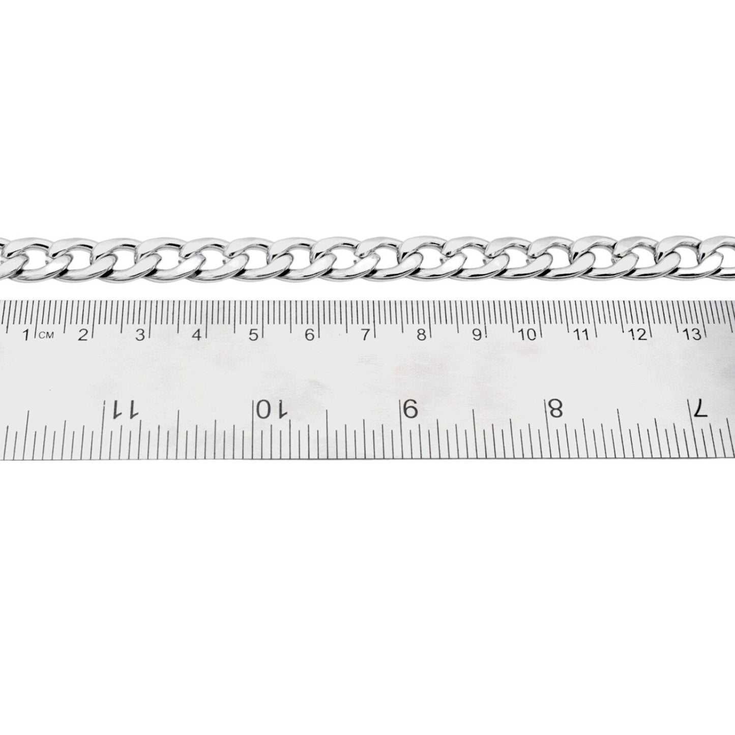 Steel Curb Chain Jewelry: Premium Polished Metal - Versatile Crafting Chain, Multiple Sizes 2mm to 10mm, High Gloss Finish