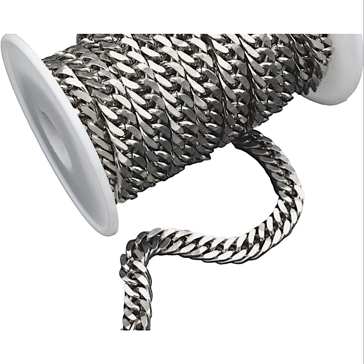Stainless Steel Wheat Cuban Chain for jewelry making sizes 10mm and 8mm by yard jewelry making supplies - detail image 5