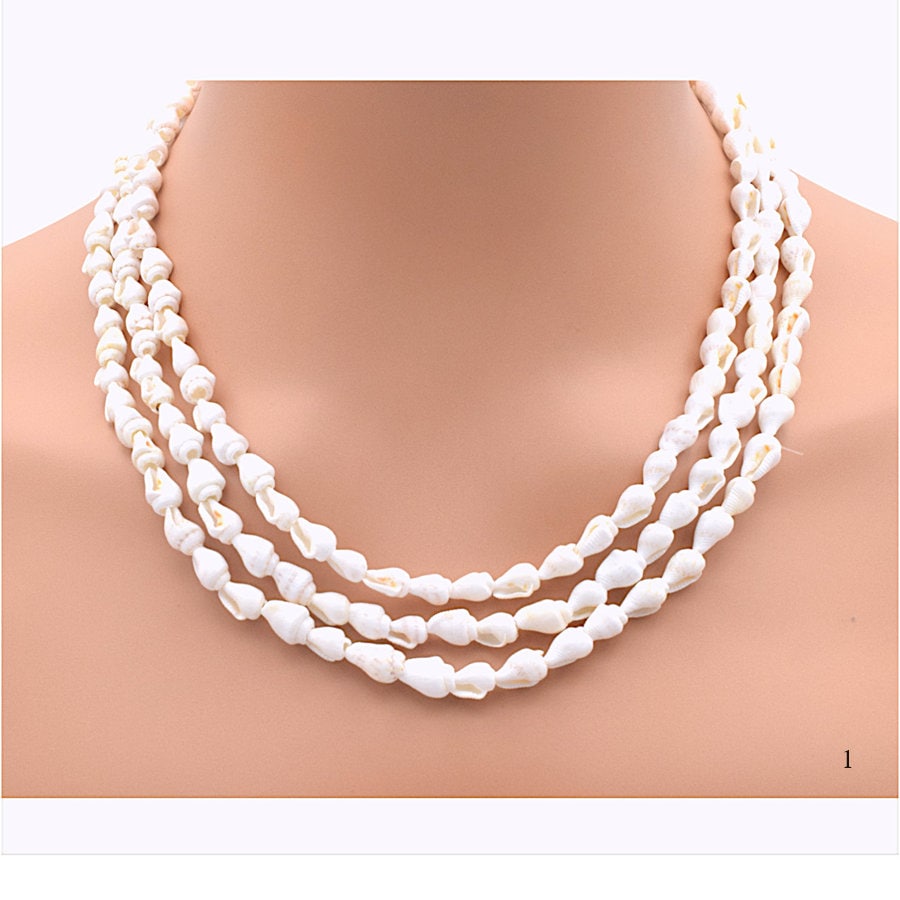 Natural Sea Shell Beads Collection: Beach Style Jewelry Making Supplies (Three Colors, Unique Shapes, Strand Lengths 60-62 Inches)