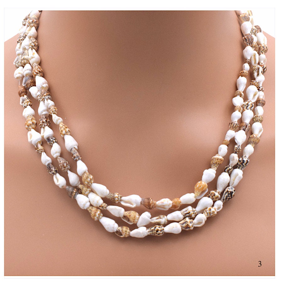 Natural Sea Shell Beads Collection: Beach Style Jewelry Making Supplies (Three Colors, Unique Shapes, Strand Lengths 60-62 Inches)