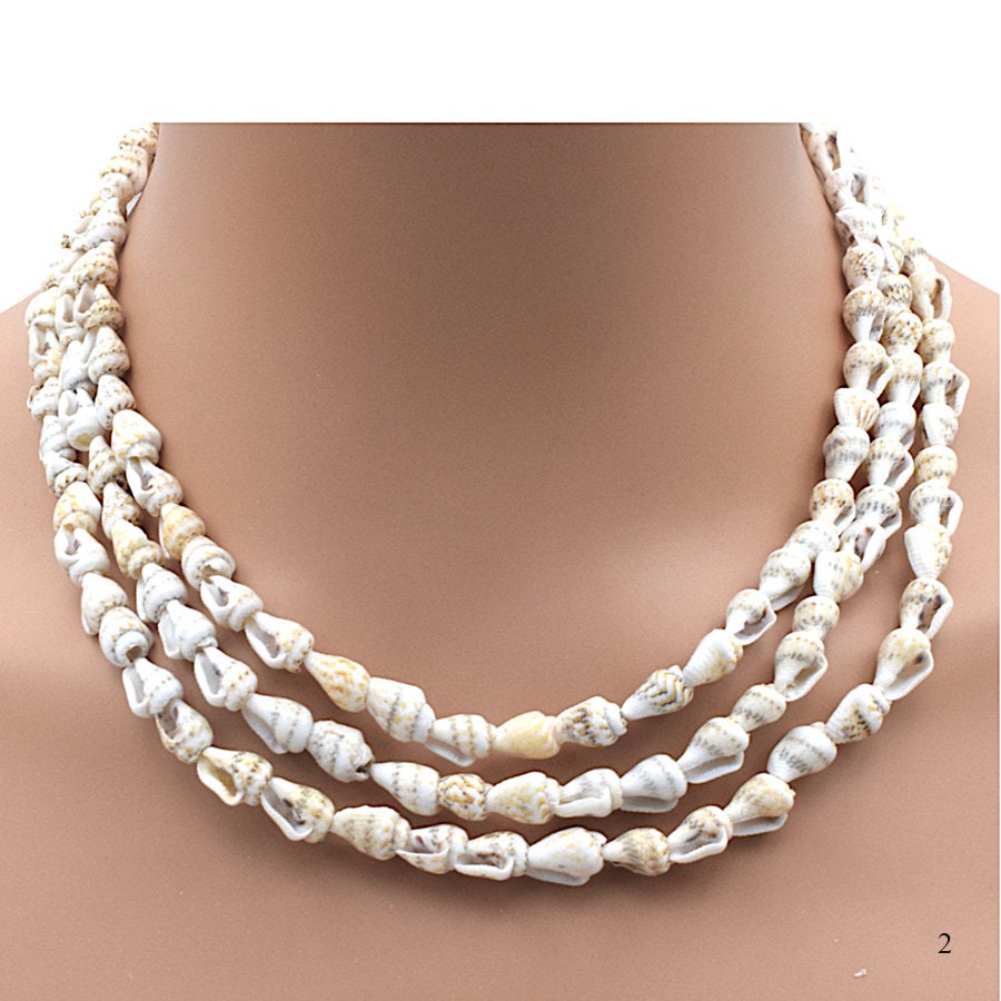 Natural Sea Shell Beads Collection: Beach Style Jewelry Making Supplies (Three Colors, Unique Shapes, Strand Lengths 60-62 Inches)