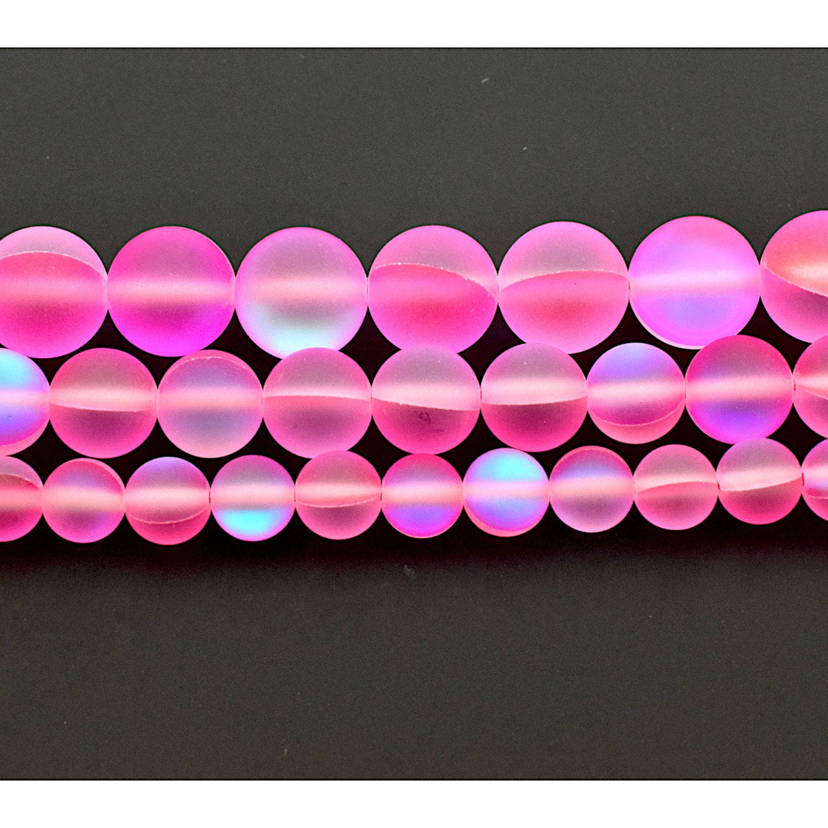 Matte Pink Opal Beads for Jewelry Making, Fuchsia Gemstone Strands (6mm-10mm)