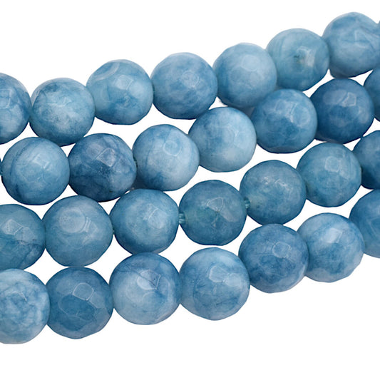 Polished Blue Facets Beads: Rich Blue Aventurine - Faceted Gemstones, Calming Energy, Jewelry Supplies