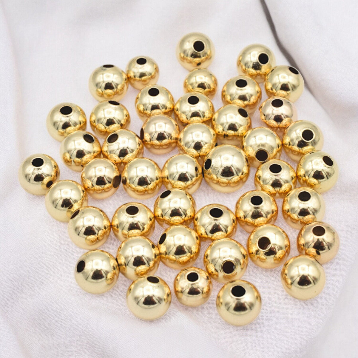 Gold Filled Alternative 14k Plain Beads: Durable Finish, 3mm-10mm Sizes | Base , Jewelry Making Essentials