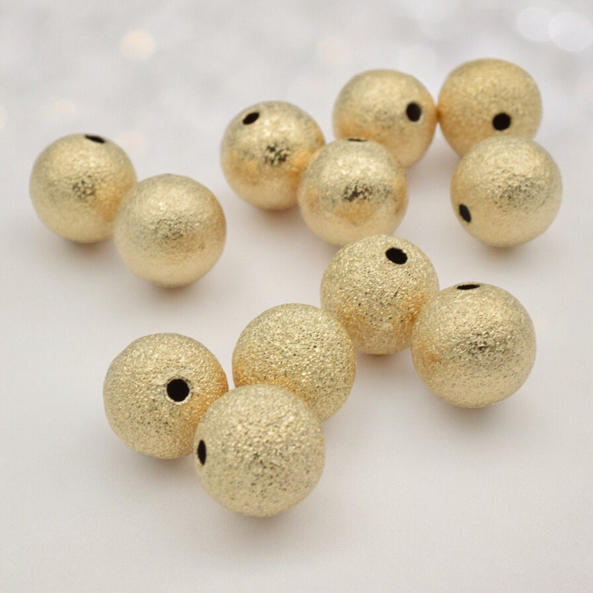 Gold Filled Alternative EP Stardust Beads - Jewelry Making Findings - Tarnish Resistant, Durable Gold Electroplated, Base