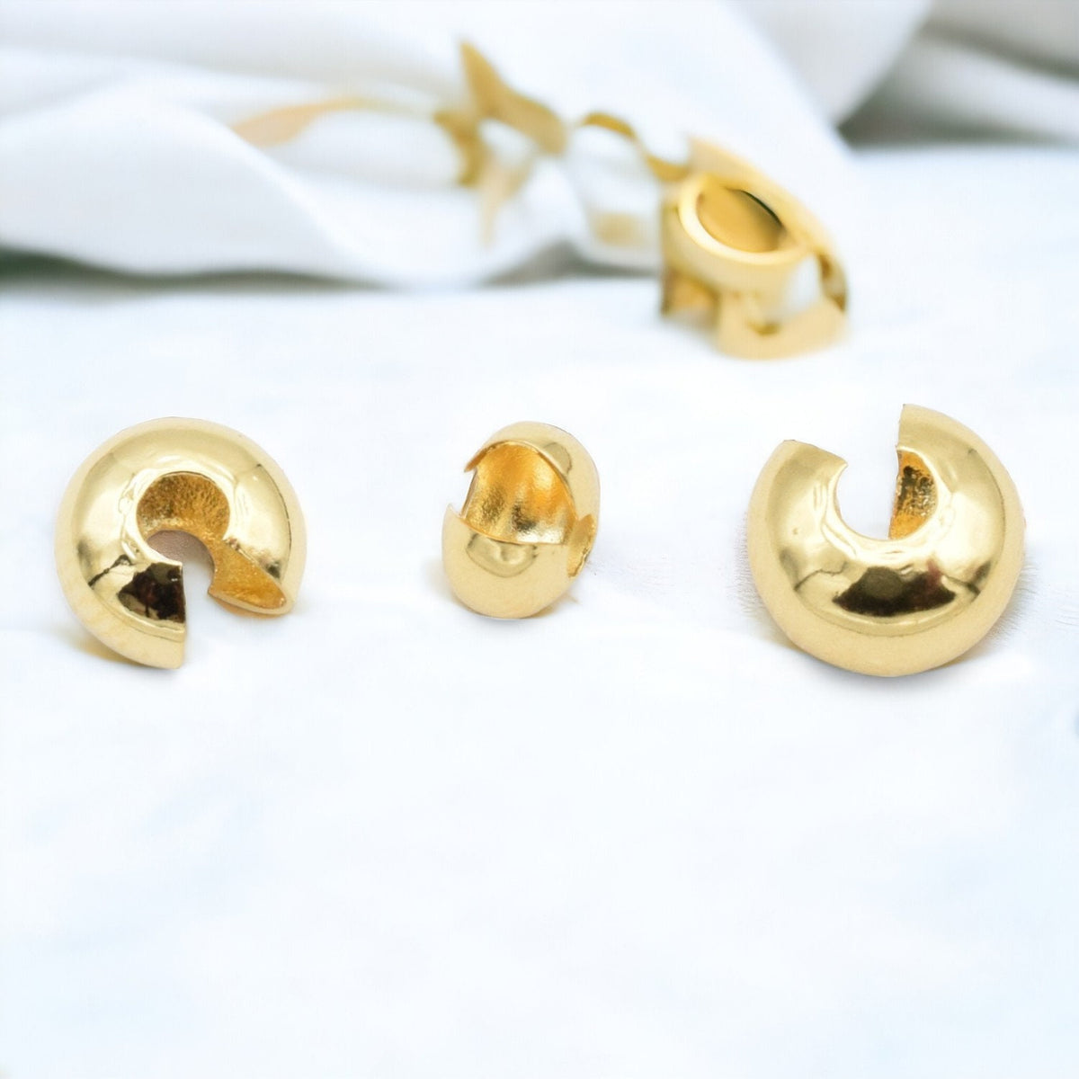 Gold filled Look,14k crimp cover  jewelry findings  Durable Finish 12pcs/pk jewelry making supplies - detail image 3
