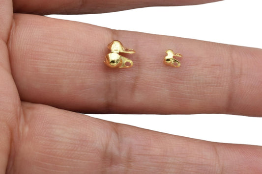 Gold Filled Alternative Crimp Cover Jewelry: Polished Gold Shell Electroplated Findings (1.5mm & 3mm, Base, Crafting Essentials)