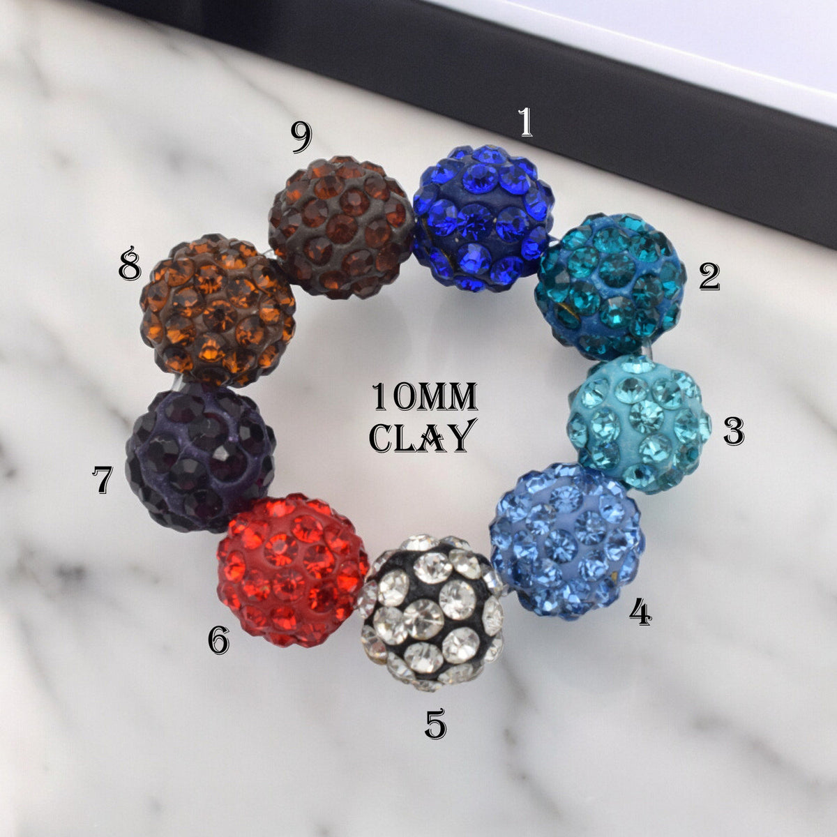 Pave Beads Metal, Clay Jewelry Making - 10mm Micro Pave Rhinestone Beads - Mixed Material Sparkle, Vibrant Colors, Jewelry Design