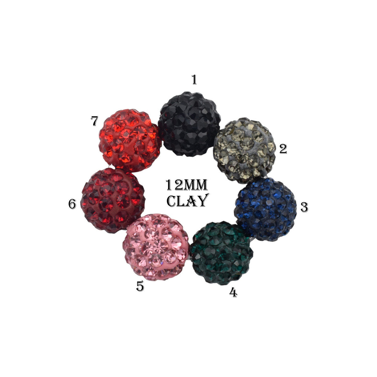 12mm Rhinestone Micro Pave Beads in Clay for jewelry making jewelry making supplies